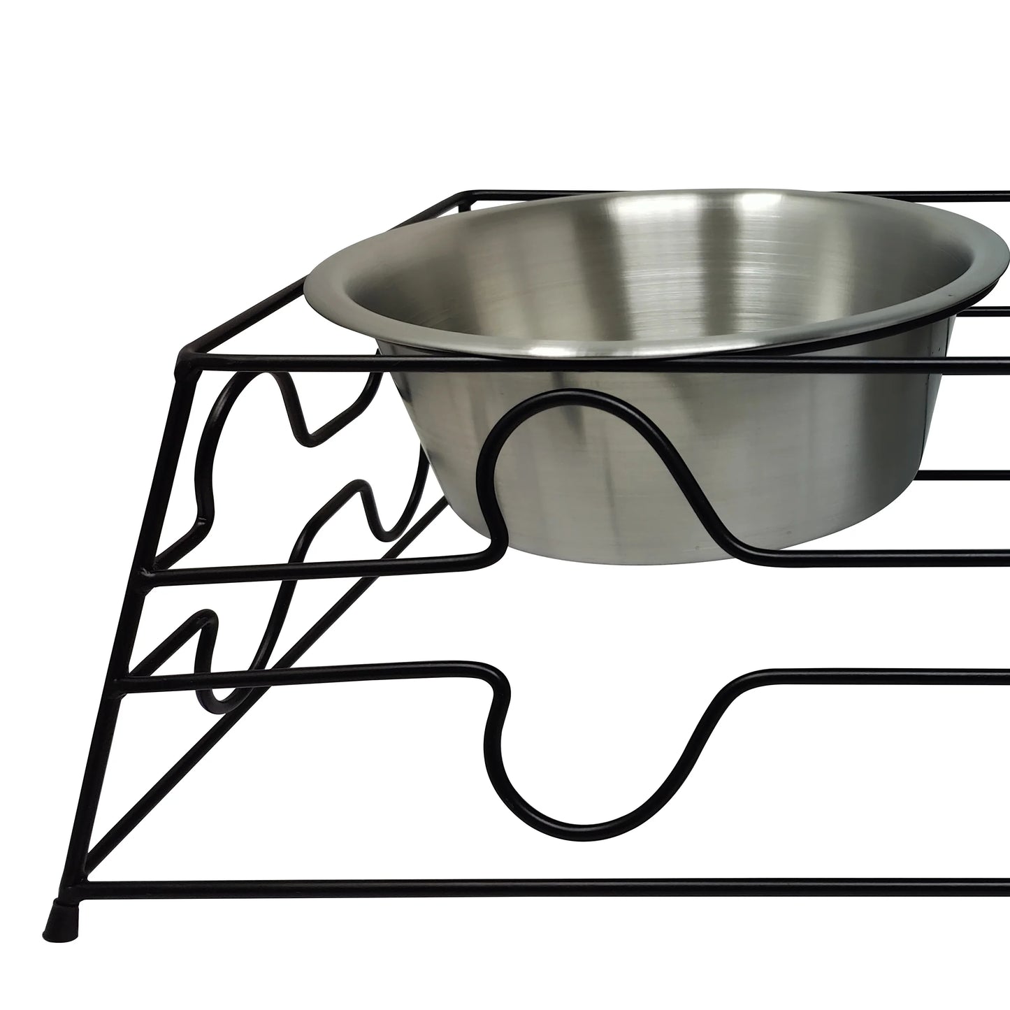 Large 7.6-Cup Stainless Steel Pet Double Diner, Silver