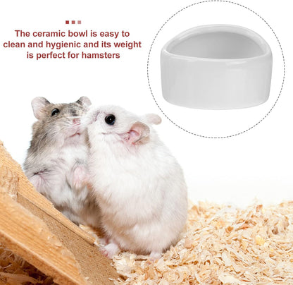 Ceramic Hamster Feeding Bowls, Small Animal Food Bowl Water Feeder for Hedgehog Guinea-Pig Gerbil (Random Color)