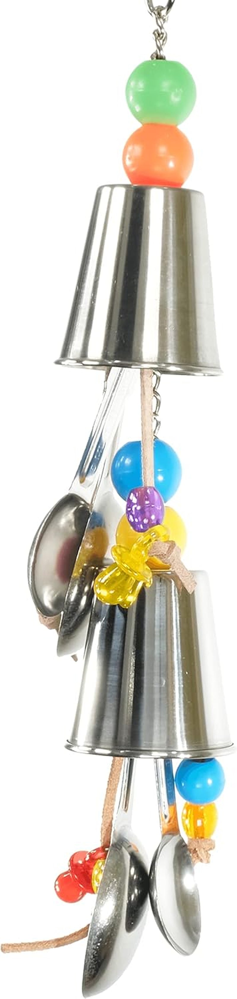 1505 Duo Spoon Bobble Toy Parrot Pot Cage Toys Cages Amazon African Grey Macaw Parrots Cockatoo Conure Foraging Ball Aviary
