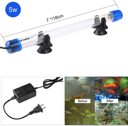 Aquarium Lights 5 W Submersible Light Aquarium Clean Light for Aquarium Water Clean Green Clear Waterproof Clean Lamp
