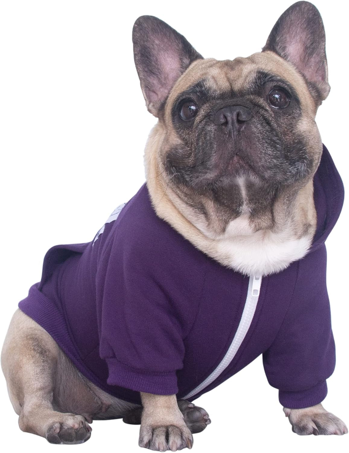 Pug Clothes Hoodies for Dogs Puppy French Bulldog Frenchie English Boston Terrier Bully Pitbull Sweatshirt Sweater Clothing Cold Weather Winter Coats - Dark Purple/Small