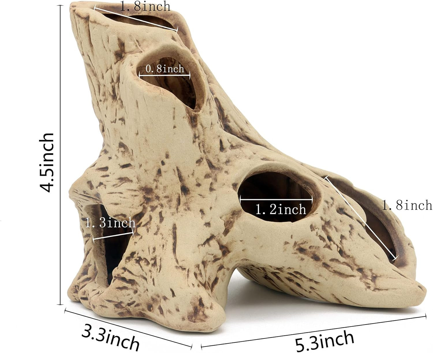 Aquarium Tree Stump Hole for Betta Fish Toys,Rock Cave Cichlid Stone Betta Fish Accessories 10, 20 Gallon Fish Tank Decorations, Aquarium Rocks Decor