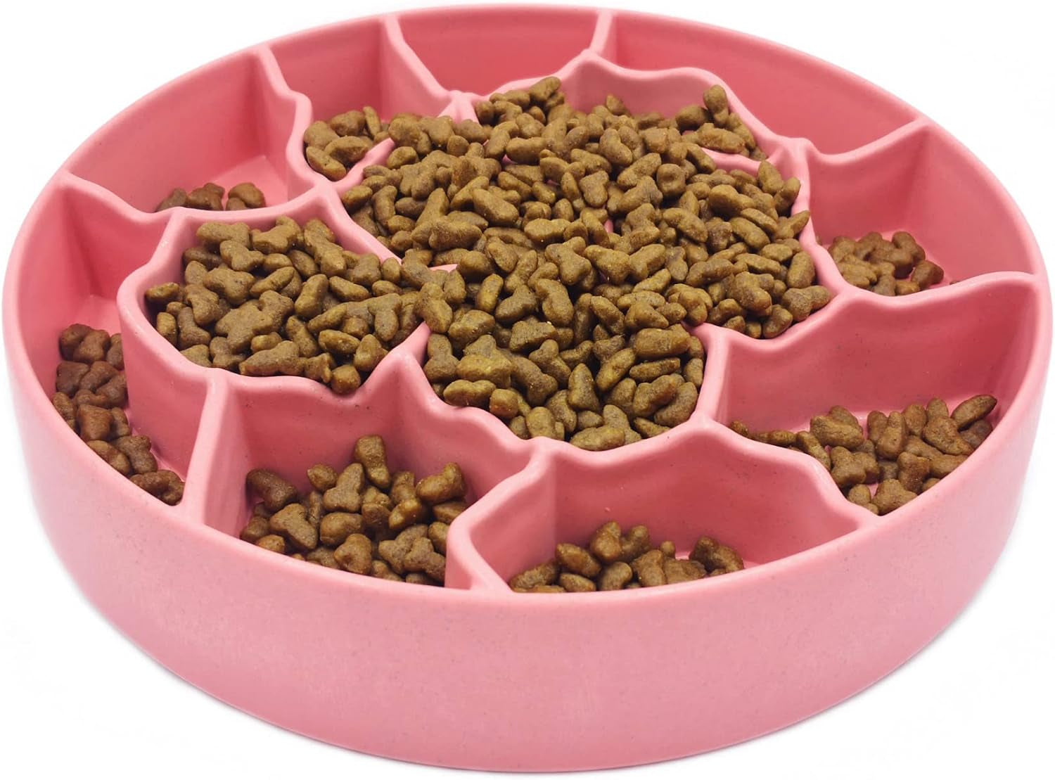 8 Inch Slow Feeder Bowl, Bamboo Fiber Polypropylene, Anti-Gulping Design for Dogs & Cats, 2.5 Cup Capacity