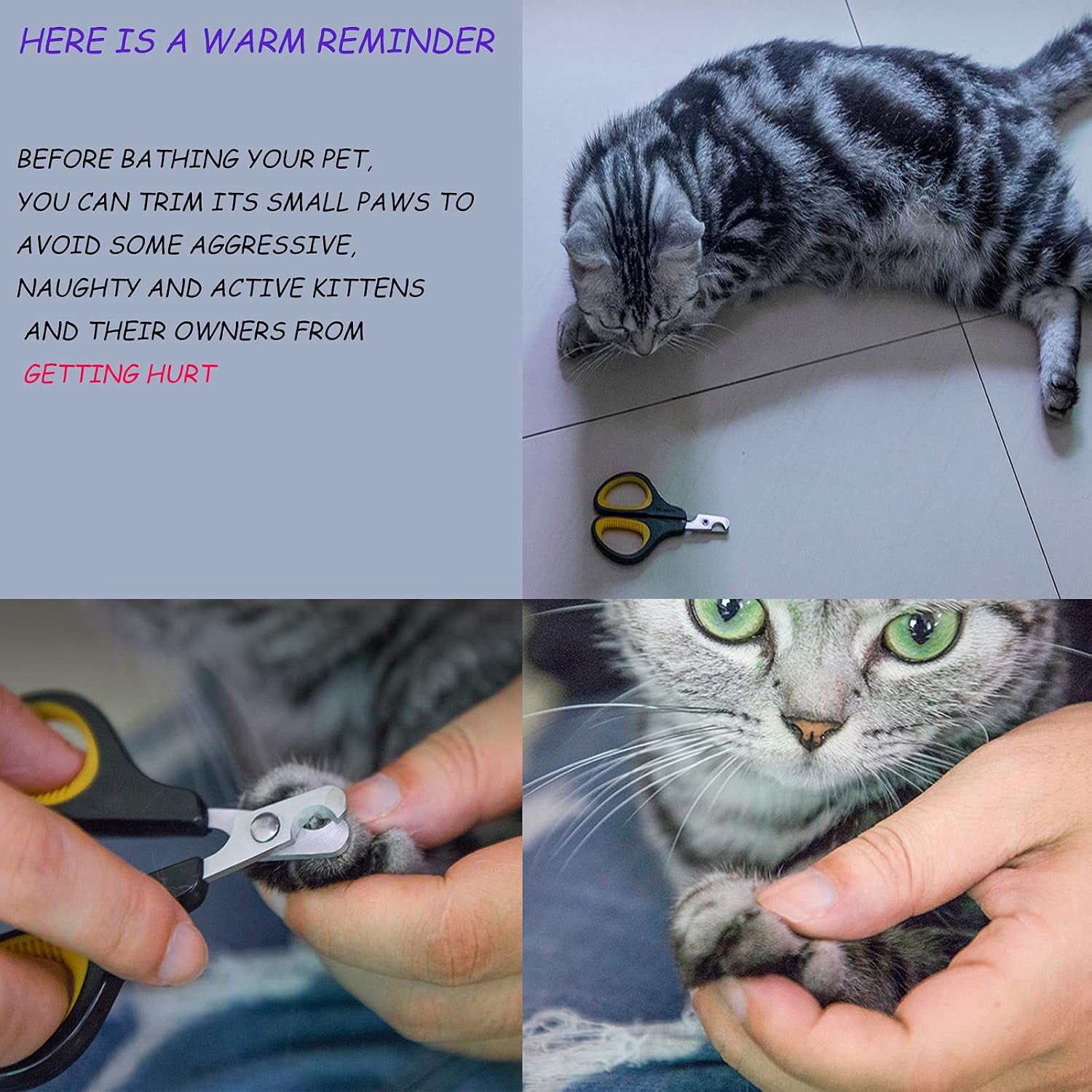 Cat Bathing Grooming Shower Net Bag Adjustable Multifunctional Breathable Anti-Bite and Anti-Scratch Restraint with Pets Nail Clippers and Trimmers for Cat’S Bathing Cleaning Tools (5Pcs Green)
