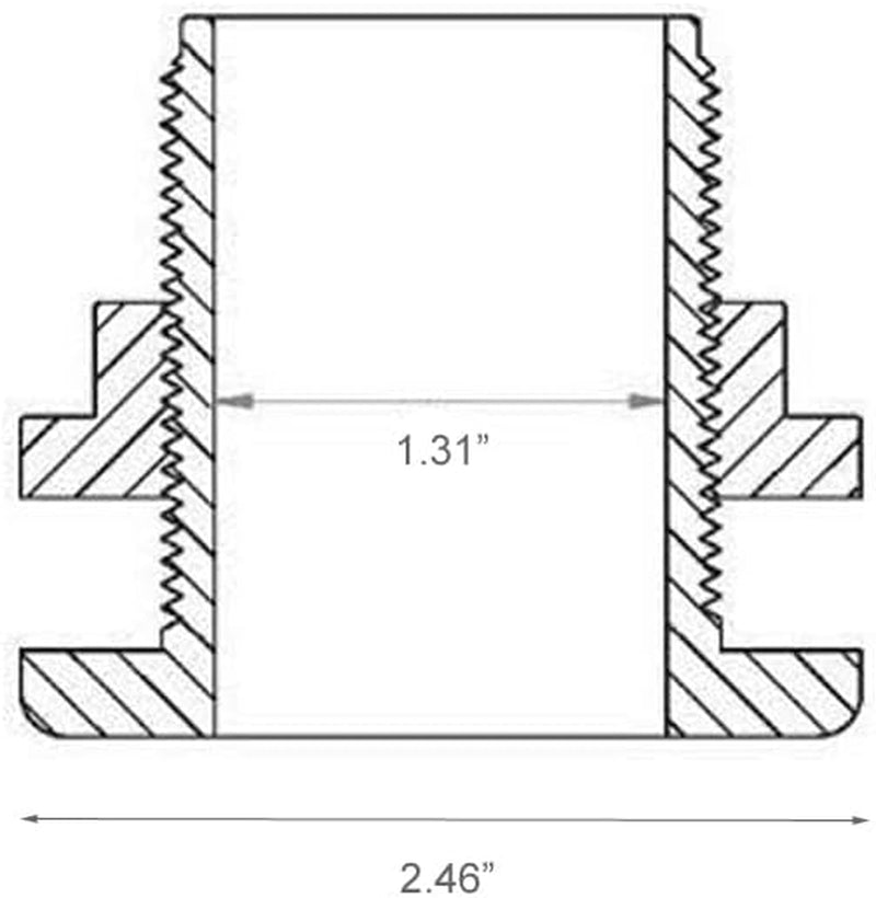 1" Bulkhead Fitting Slip X Slip ABS Aquarium Pond Filters (4 Pack)