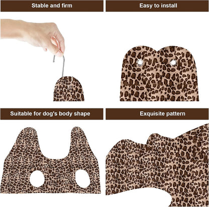 Dog Grooming Hammock, Pet Grooming Hammock Harness for Cats Dogs Grooming Helper Durable Restraint Bag Drying Towel for Bathing Trimming Nail Clipping, with 2 Hooks, Leopard Printing (Small)