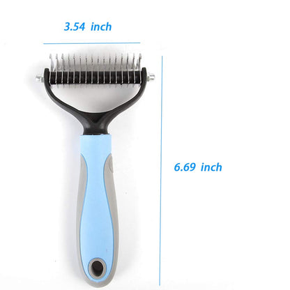 Pet Grooming Brush - Dog Brushes for Grooming-Double Sided Shedding and Dematting Undercoat Rake Comb for Dogs and Cats,Extra Wide- Designed for Medium and Long Haired Cats Dogs and Every Other Pet