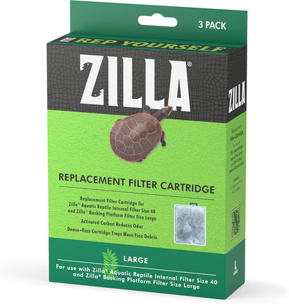 Reptile Pet Terrarium Water Filter Replacement Cartridge, Large, 3-Pack