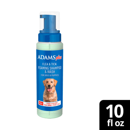 (2 Pack)  plus Flea & Tick Foaming Shampoo & Wash for Dogs & Puppies, Flea Shampoo to Treat Flea Infestations, Kills Ticks, Fleas, Flea Eggs & Lice, Cleans and Conditions Coat, 10 Fl Oz