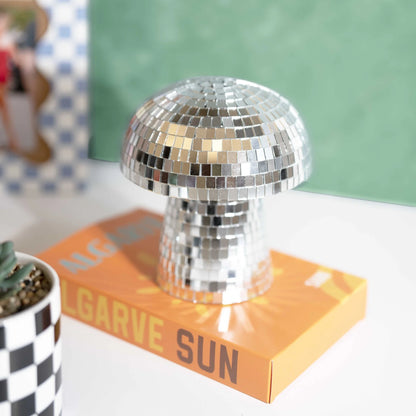 Disco Mushroom Decorative Figurine, 6.9" H X 6.3" W