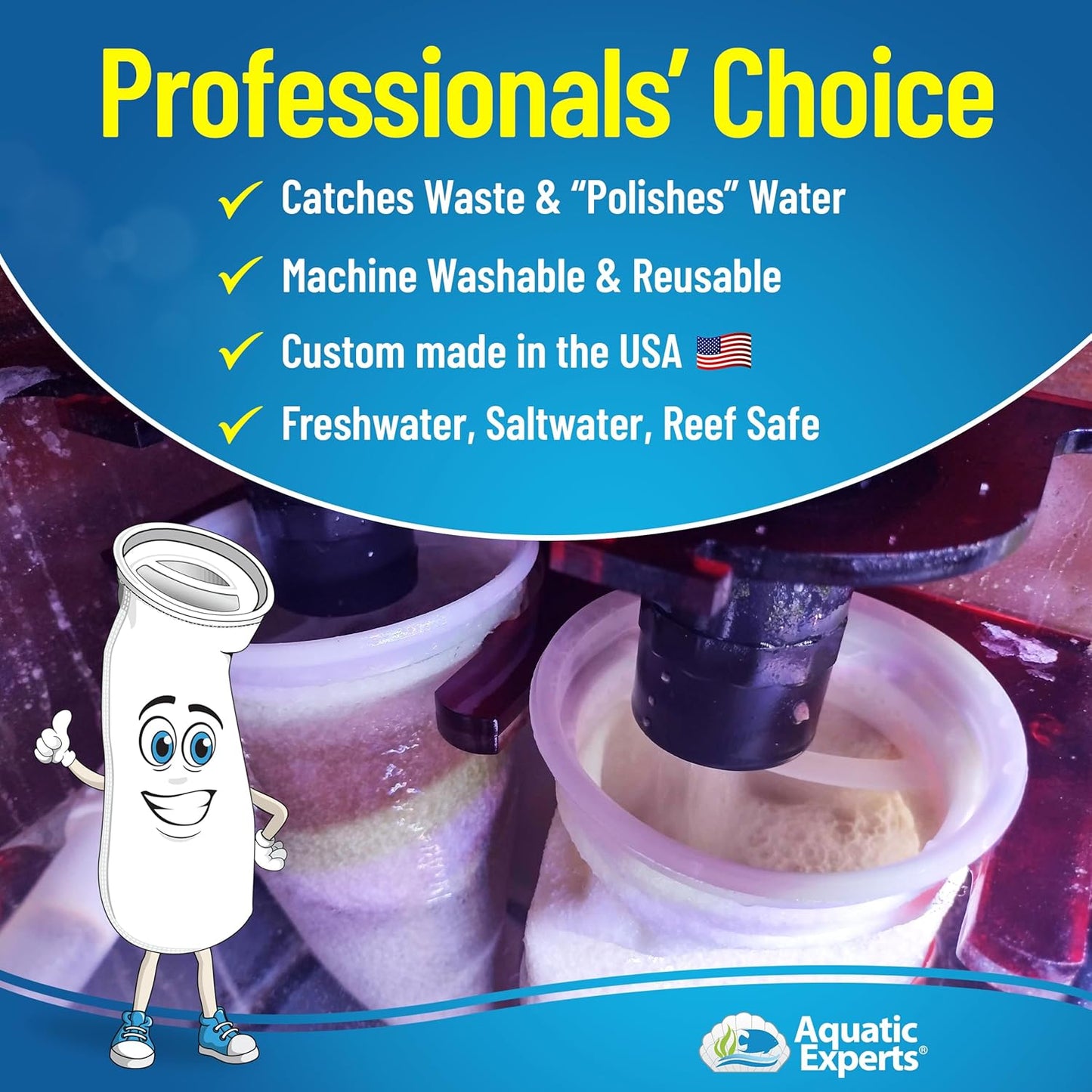 Felt Filter Socks – 7 Inch Ring Style, 200 Micron Aquarium Filter Sock for Sumps & Aquariums (7" X 12", 8 Pack)