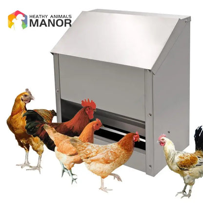 10L Stainless Steel Chicken Feed Trough Bird Drinking Poultry Diet Tool Quail Drinking Cage Pigeon Feeder Duck Food Bowl