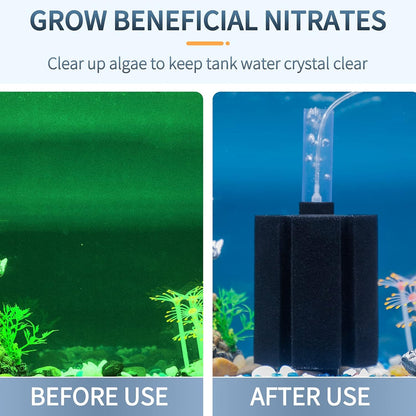 Large Aquarium Bio Sponge Filter Quiet Betta Fry Shrimp and Small Fish Foam Filter for Fish Tank up to 50 Gallon
