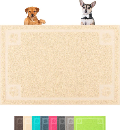 Pet Feeding Mat Large for Dogs and Cats,24"×16" Flexible and Easy to Clean Feeding Mat,Best for Non Slip Waterproof Feeding Mat. (Beige)