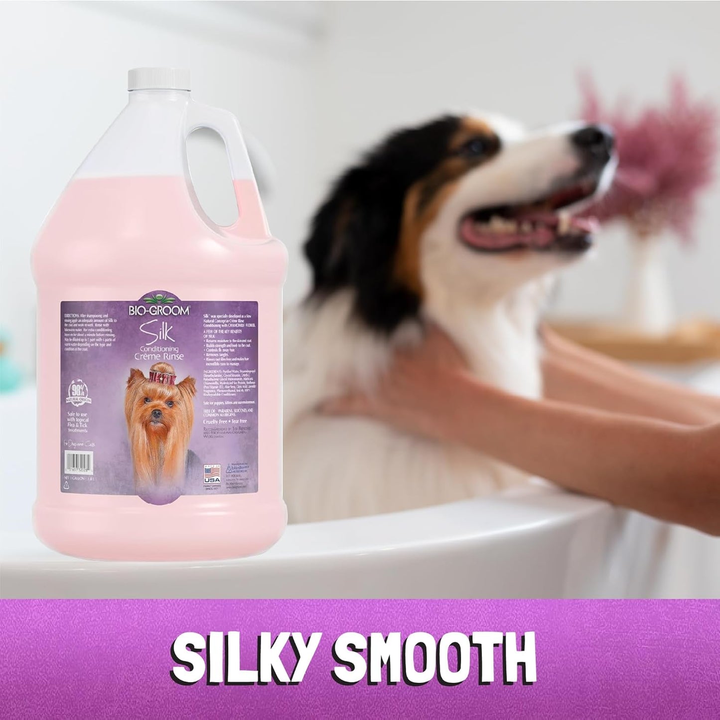 Silk Creme Rinse Dog Hair Conditioner - Puppy Conditioner & Detangler for Dogs, Adds Moisture to Skin & Coat, Cruelty Free Product, Made in USA - 5 Gallons
